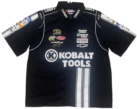 Men's JH Design Authentic NASCAR Jimmie Johnson Lowes Pit Crew Shirt Size Large Cover