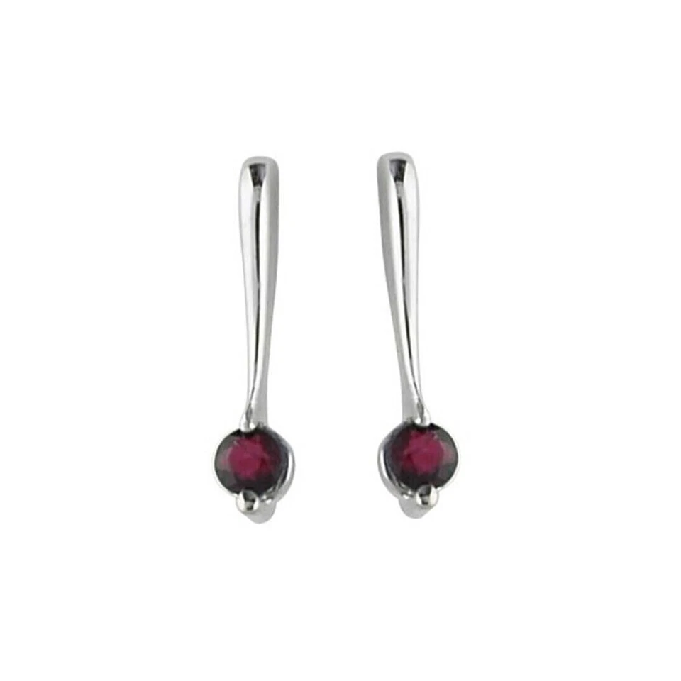 14K White Gold Ruby Drop Earrings - Image 1 of 1