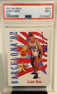 Larry Bird 1991 Skybox Dream Team USA Basketball, PSA 9, Celtics Great🏀🔥🇺🇸☘️