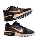 Nike Air Max Sequent 2 852465-002 Black Running Shoes Sneakers Women Size 8