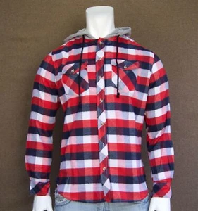 Neu Smash rot Herren Taschenshirt Flanell Knopfleiste Hoodie RSMH-1 - Bild 1 von 2