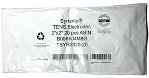 Electrodos Syrtenty TENS 2" X 2" 20 piezas ASIN: B00K504M8G TSYR2020-20 - Imagen 1 de 2