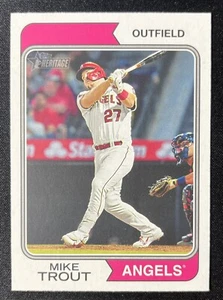 2023 Topps Heritage Baseball #5 Mike Trout Los Angeles Angels Baseballkarte - Bild 1 von 2