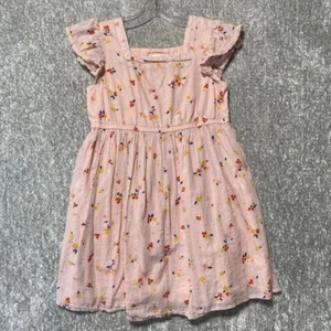 Cat & Jack Floral Dress Ruffle Sleeve Square Neck Pink Girls Size L (10/12) - Picture 1 of 8