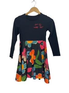 Desigual Girls Fit & Flare Dress Long Sleeve Floral Black Size 11-12 - Picture 1 of 6