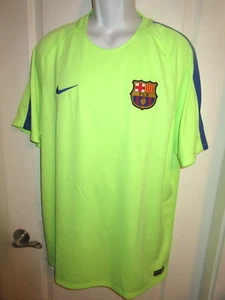 Mens Nike FC Barcelona FCB Football Soccer Jersey Spain LIME GREEN sz. 2XL EUC - Picture 1 of 8