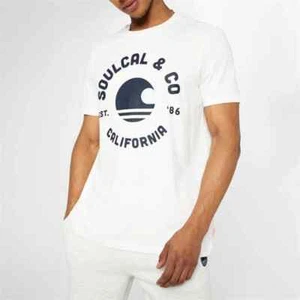 SoulCal & Co Men's Size 2XL White Graphic T-Shirt Short Sleeve Tee - Picture 1 of 4
