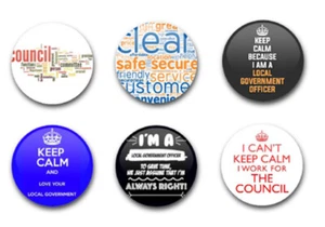 25 mm 1" ZOLL KNOPFABZEICHEN x6 LOKALE REGIERUNG - Bild 1 von 1