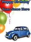 French car 2CV car balloons A5 Personalised Greeting Card Birthday PID290