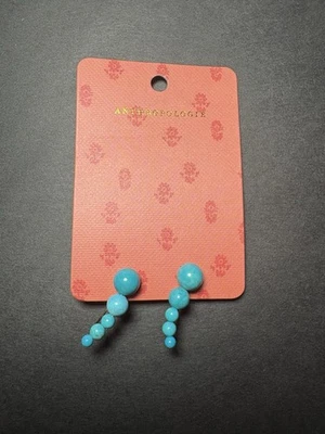 Auténticos Pendientes Colgantes Anthropologie Color Turquesa Cuentas Nuevos con Etiquetas Foto 1 de 3