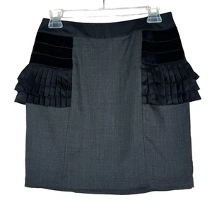 Y2K Bird by Juicy Couture Celestro Ruffle Skirt Black Pleated Velvet Small NWT - Picture 1 of 13