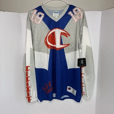 New Champion The King Of Sweatshirts Long Sleeve Hockey Jersey Size M NWT - Image 1 of 4
