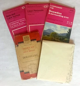 5 x assorted North Wales Ordnance Survey maps Snowdon Dolgellau Bala Lleyn - Bild 1 von 16