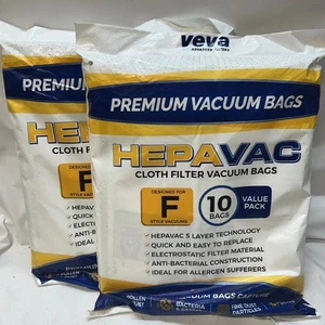 20 KIRBY Veva Vacuum Bags Style F HEPAVAC Filter Hepa Vac Sentria (2) 10 Packs - Picture 1 of 2