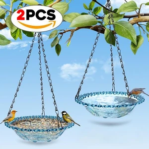 2 Piezas Baños Colgantes para Pájaros Comederos para Pájaros Salvajes Cuenco de Agua Fácil Limpieza Decoración Exterior - Imagen 1 de 9