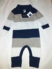 Janie And Jack 2016 Polar Perfect Striped Sweater One Piece Romper Layette Boys
