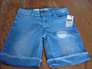 Girls Size 10 LEI Chelsea Lowrise Bermuda Embellished Shorts Adj Waist NWT - Picture 1 of 2