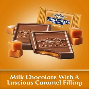 GHIRARDELLI MILK Chocolate CARAMEL CENTER SQUARE WRAPPED BULK BAG VALUE PRICE!! - Picture 1 of 5