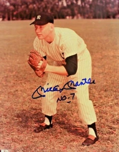 Mickey Mantle (d.1995) Yankees Signed No. 7 Autograph 8x10 Baseball Photo PSA - Picture 1 of 5