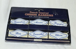 Restoration Hardware Maîttre FromagerCeramic White/Blue Lettering Cheese Markers - Picture 1 of 2