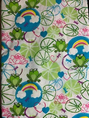 SCRUB TOP SIZE M, L, PEACEFUL POND LIFE FROGS NWT NURSE MEDICAL CNA VET DENTAL - Image 1 of 4