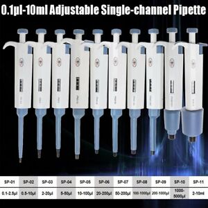 0.1μl-10ml Lab Single Channel Pipette Adjustable Volume Micropipette Pipettors