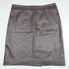 Jacklyn Smith 100% Genuine Leather Skirt Brown 12 Lined