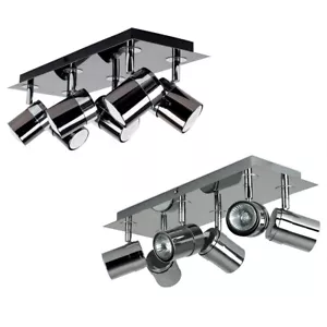 Adjustable 6 Way Ceiling Spotlight Kitchen Lounge Spot Light Lamp LED GU10 Bulbs - Picture 1 of 20
