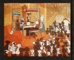 Redonda 1982 - Disney 101 Dalmatians Xmas - Souvenir Stamp Sheet Scott #127 MNH - Picture 1 of 1