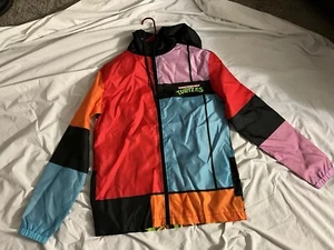 TNMT Teenage Mutant Ninja Turtles Windbreaker Hooded Jacket Mens Size Small - Picture 1 of 3