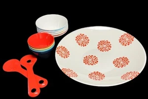 12 PIECES IKEA SALAD PLATE/BOWL SALAD BOWLS AND DRESSING BOWLS NEVER USED SPRING - Picture 1 of 12