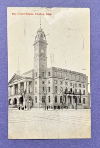Postal de The Court House, Canton, Ohio 1910 - Edificio histórico, Torre del Reloj - Imagen 1 de 2