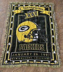 VTG Green Bay Packers 1997 Super Bowl Champions Northwest Company Throw Blanket - Picture 1 of 5