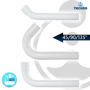 tecuro Spülrohrbogen 45°/90°/135° mit Muffe - Ø 44 mm für WC-Spülkasten - PVC we - Bild 1 von 4
