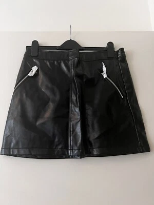 Wet Leather Look Mini Skirt Size 14 - Image 1 of 2
