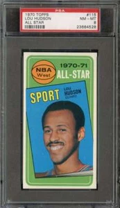 1970-71 TOPPS #115 LOU HUDSON PSA 8 HAWKS AS HOF - Picture 1 of 2