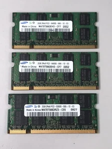 Samsung 2x2GB PC2-6400S-666-12-E3 DDR2 SDRAM Laptop RAM Memory + PC2-5300S 2GB - Picture 1 of 2
