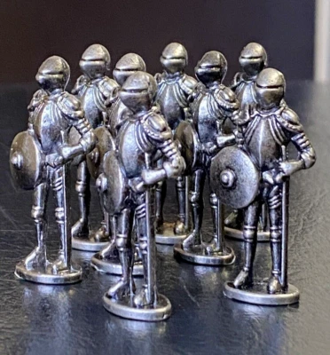 Westair England Medieval Knights w/ Shield Metal Miniature 8 LOT Set 1:45 Scale - Image 1 of 4