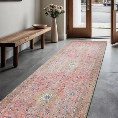 GLN Rugs Camelot - Machine Washable Area Rug - Turkish Pink/Coral Home Rugs - Image 1 of 4