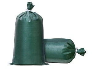 Bolsas de arena TerraRight extra duraderas vacías tejidas verdes bolsas de arena de polipropileno 49ct - Imagen 1 de 5