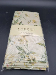 Ralph Lauren Cotton 100% Napkins Set 4 Floral - Picture 1 of 4