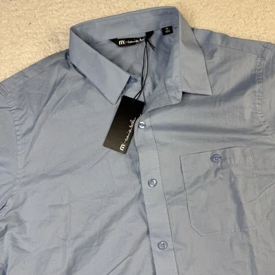 Travis Mathew Short Sleeve Blue Mens Medium Shirt Button Up NWT - Image 1 of 4