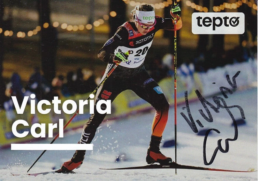 Victoria CARL - Deutschland, Gold Olympia 2022 Skilanglauf, Original-Autogramm! - Bild 1 von 1