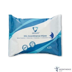 Drylife Premium 5-in-1 Fragranced Disposable XXL Incontinence Wipes - Pack of 25 - Picture 1 of 4