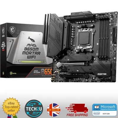 MSI MAG B650M MORTAR WIFI – 911-7D76-008 – AM5 Micro-ATX Motherboard – Brand New - Image 1 of 4