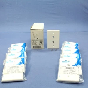 Leviton 40544-W White 4-Wire Telephone Jacks Duplex Midway Wallplates 10-pack - Zdjęcie 1 z 8