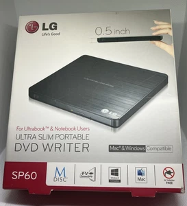 LG SP60NB50 Slim Przenośny odtwarzacz DVD Writer DVD-RW USB 5-pin - Zdjęcie 1 z 5