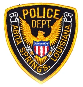 Parche Policía ABITA SPRINGS LOUISIANA ÁGUILA DORADA DE COLECCIÓN MALLA ANTIGUA - Imagen 1 de 1