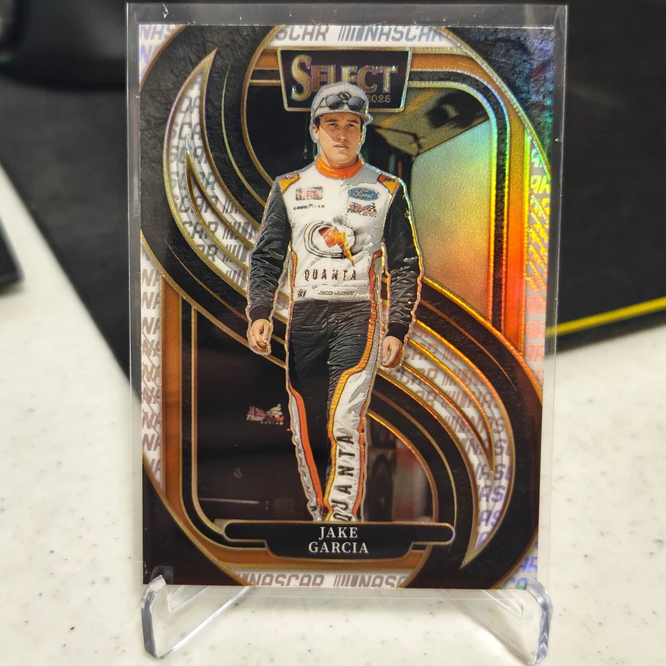 JAKE GARCIA 2025 SELECT RACING TRACKSIDE #232 SILVER NASCAR LOGO PRIZM SP - Image 1 of 1