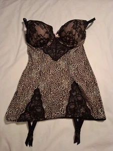 Victoria's Secret size 36 D  Lace Animal Leopard Print Lingerie Garter  - Picture 1 of 6